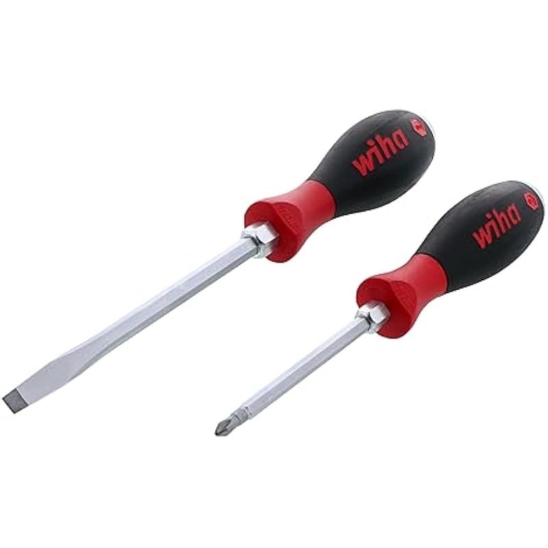 Wiha 53082 2 Piece SoftFinish XHeavy Duty Slotted and Phillips Screwdriver Set
