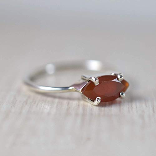 carnelian ring, dainty ring, stacking ring, prong setting, 925 sterling silver, statement ring, tiny ring, dainty ring, carnelian women ring, gift for her, gift for girls, popular ring, popular ring