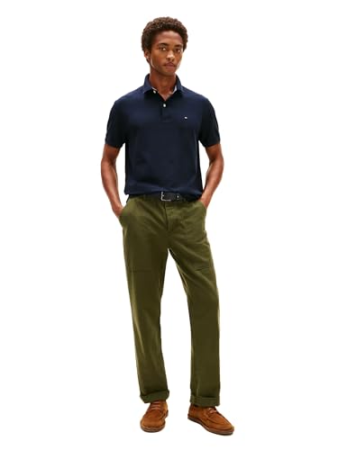 Image of Tommy Hilfiger Men's Short Sleeve Moisture Wicking Stretch Polo Shirt With Quick Dry + Uv Protection