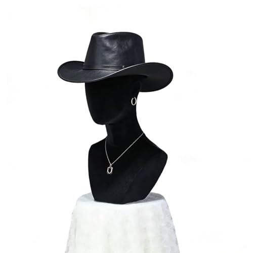 Neutral Foam Mannequin, Head Model Wig and Hair Accessory Display Stand, Necklace and Hat Mannequin (Black)