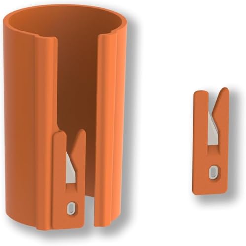 Cortador de papel para envolver, rollo de papel de regalo, herramienta cortadora de hoja reemplazable, pequeño tubo cortador deslizante, dispositivo corte enrollado Navidad (Naranja)