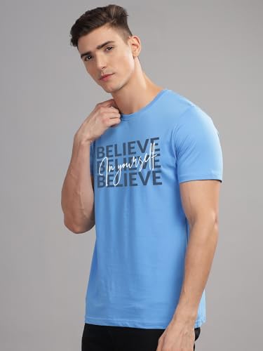 Image of ADRO 100% Cotton Lycra Tshirts for Men Combo Pack of 3 | Regular Fit | Printed T Shirt | Round Neck Half Sleeve| Mens Tshirts