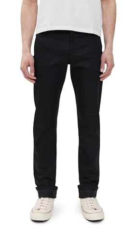 Naked & Famous Denim Men's Weird Guy Tapered Fit Jeans in Black Cobra Stretch Selvedge