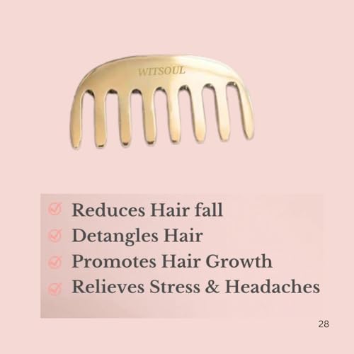 Image of WITSOUL Kansa Comb Massage Tool - kansa Comb for Hair Fall /Growth /blood Circulation & Stress Relief Best for Head Massage (S)