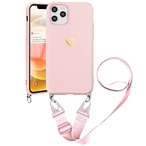 Yoedge Capa transversal para Apple iPhone 13 com cordão ajustável removível e alça no pescoço – Capa