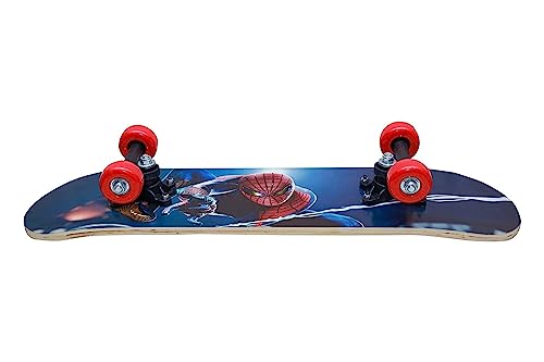 Image of Portable Handheld Lightweight Skateboard 24 inchX 6 inch Light Flashing 4 Wheels Mini Cruiser Skateboard, Beginners Longboard Suitable for Kids, Age (5-9 Years) (Spider Man Print)