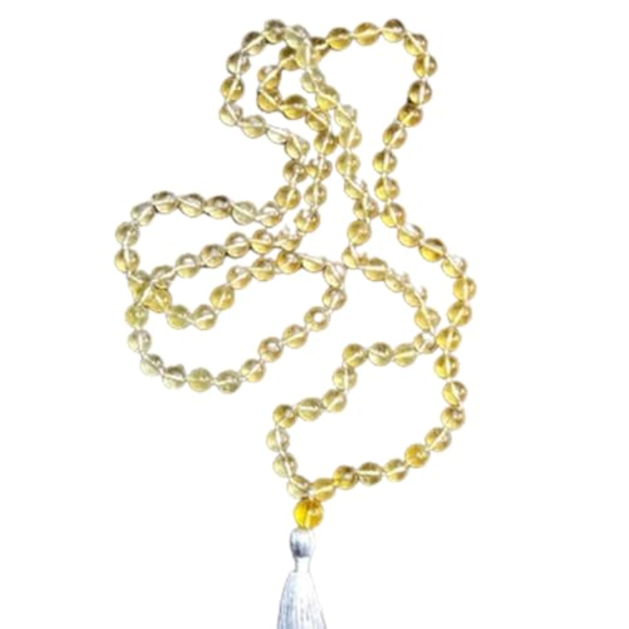 Natural Citrine 108+1 Beads Prayer Mala Necklace
