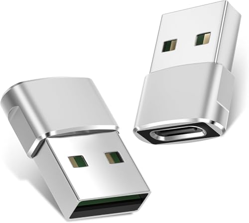 rts 2 Pack Mini USB C Type C Adapter Plug, Type C Female to USB A Male Charger Charging Cable Adapter Converter Compatible for iPhone 17 16 15 14 13 Plus Pro Max Mini/11/10/XR/XS/SE 2020, iPad Air,Car