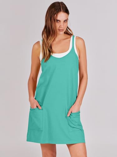 Image of ANRABESS Women Athletic Dress Summer Tennis Workout Active Sports Mini Romper Dress Built in Shorts Travel Vacation Clothes