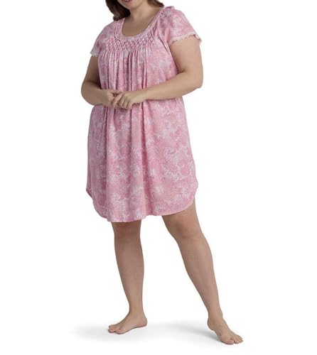 Image of Miss Elaine Short Cottonessa Nightgown, Short Sleeves and Beautiful Pattern Gown, Sleepwear & Loungewear