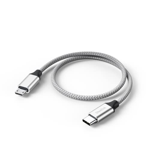 DteeDck USB C to Micro USB Cable 1ft 16W Charging & 480Mbps Data Transfer USBC Type C to MicroUSB Cord Braided Male to Male USB-C 2.0 30.5cm for Old Android Phone Kindle PS4 Xbox One and More