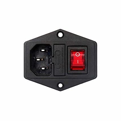 (Pack of 1) C14 10A 250V panel mount 3 pin male inlet module power supply socket with fuse slot and ON/OFF switch-image-20