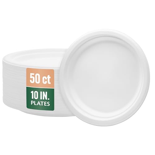 Kingzak 203 Paper Plates-10 | Sugar Cane Collection | Pack of 50 Plates