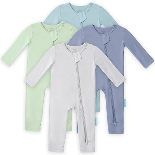 Image of PurComfy Baby Long Sleeve Romper Jumpsuit, Premium Soft Rayon One Piece Pajamas Boy Girl 2-Way Zipper Coverall Sleeper