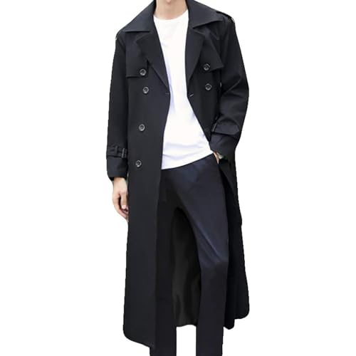 Trench à double boutonnage homme veste longue imperméable et élégante pour les journées d'hiver