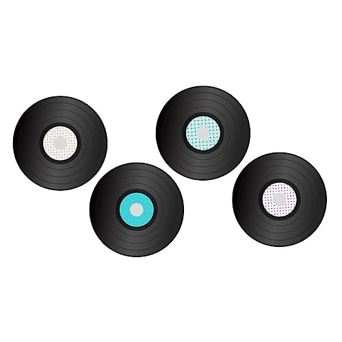 TOYANDONA 4 piezas Unidades Adhesivos Pared Discos Vinilo Decorativos Vintage de PVC Resistentes y Antidesgaste para Salón Restaurante y Habitación con Estilo Retro Artístico