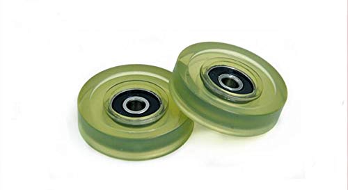 2pcs 10X36X16mm PU Polyurethane Rubber Bearing Pinch Roller Pulley Machine Wheel Inner Diameter: 10mm; Outer Diameter: 36mm; Width: 16mm