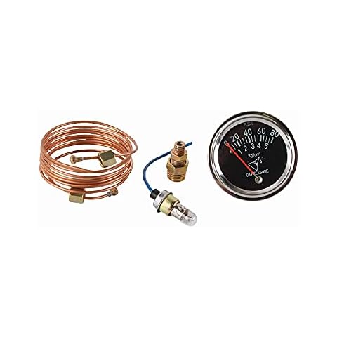 Total Power Parts Oil Pressure Gauge 3000-0552 80LB Compatible with/Replacement for Tractor Ford John Deere Massey Case/International Tractor Mechanical Cover