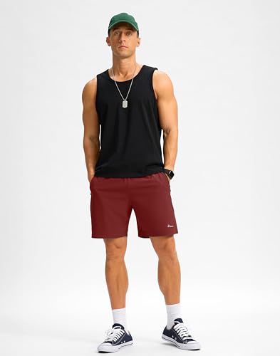 Image of Pudolla Men's Running Gym Shorts with Zipper Pockets 5 inch /7 inch / Lightweight Quick Dry Running Workout Athletic Short