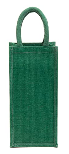 H&B Jute Water Bottle Bag Bag Or Carry Cover For Wine And Water Bottles (Green)