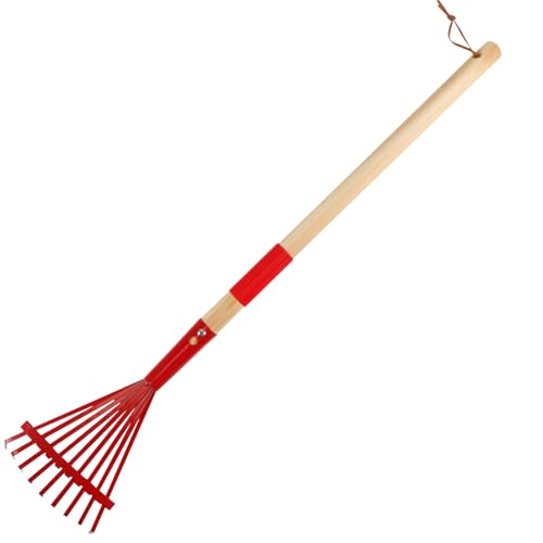Kids Rake 27'' Lawn Rakes for Leaves Detachable Wooden Handle Rake for Kids Child Size Gardening Tools for Patio, Lawn & Garden, Kids Shovel