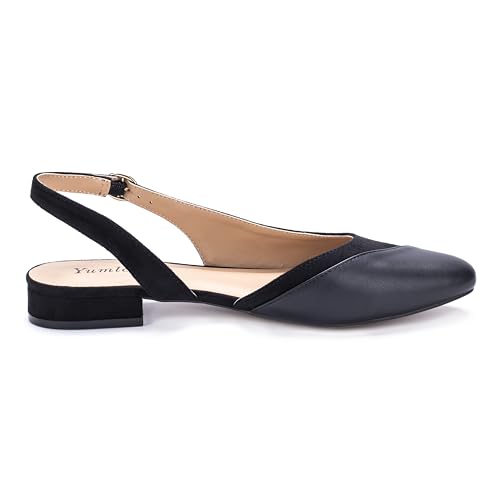 Women's Vintage-Inspired 2.24" Kitten Heel Pumps - Pointed Toe Slingback Dress Shoes with Adjustable Buckle Strap, Breathable Faux Leather & Latex Cushion for Wedding/Office/Daily Wear2