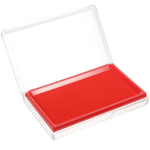 Cabilock Almohadilla de Tinta Roja Brillante Portátil Cuadrada de ABS Rápida Secado para Caligrafía Sellos y Pintura Multifunción Uso Escolar Oficina y Manualidades