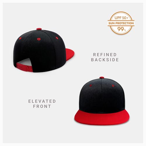 Image of CHOK.LIDS Flat Bill Visor Classic Snapback Hat Blank Adjustable Brim High Top End Trendy Color Style Plain Tone Baseball Cap