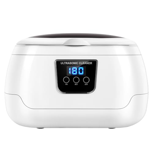 Uten Limpiador Ultrasónico Profesional Acero Inoxidable Baño 600ml 43,000Hz 35W, Con Soporte y Cesta de Limpieza, Adecuado Para Joyas, Gafas, Dentaduras y Maquinilla de Afeitar
