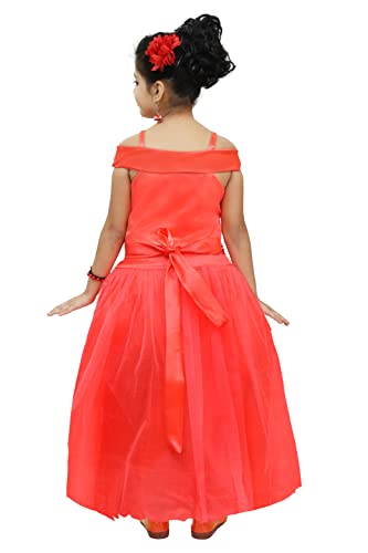 Image of Chandrika Kids Floral Applique Festive Gown Dress for Girls.