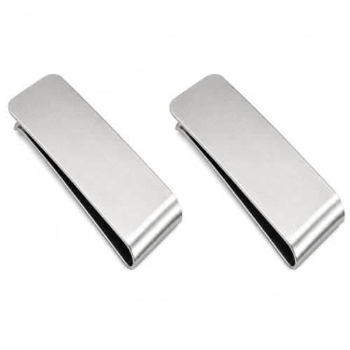 Image of Stainless Steel Money Clip Wallet, Slim Everyday Cash and Card Holder Daily stainless steel design clips folded cash and cards together, with a slim profile that keeps pocket carry compact.