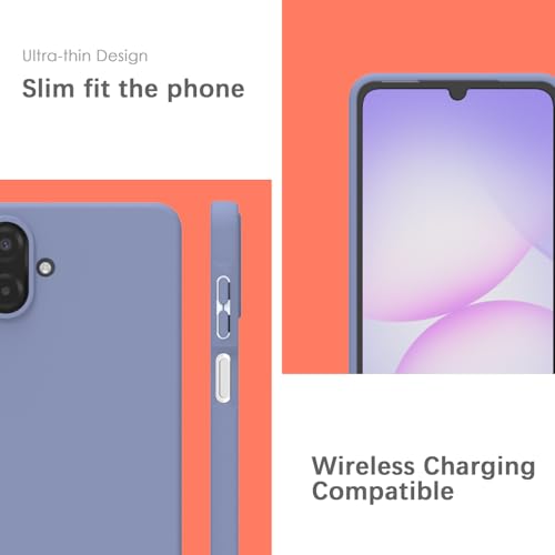 Image of YATWIN Silicone Case for Samsung Galaxy A07 4G, Soft-Touch, Shockproof, DustProof, Antiskid Phone Cover for Samsung Galaxy A07 4G - Lavender Grey
