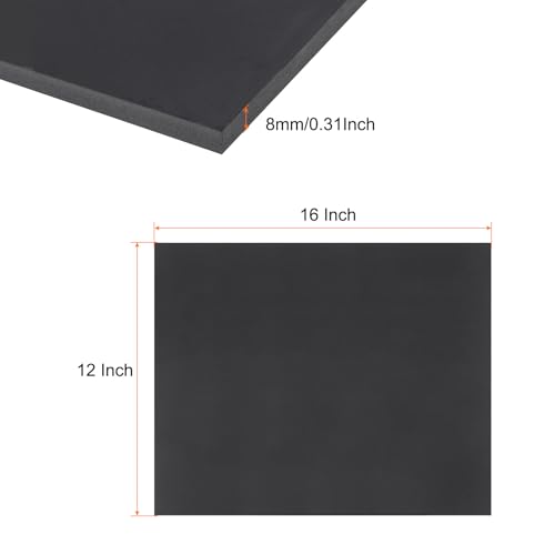 Image of Expanded PVC Plastic Sheet 5 /16 inch Thick, 12 inchx16 inch Lightweight Rigid Foam Sheet, [for Crafts Signage Displays Digital Screen Printing] - Black / 1 Pcs