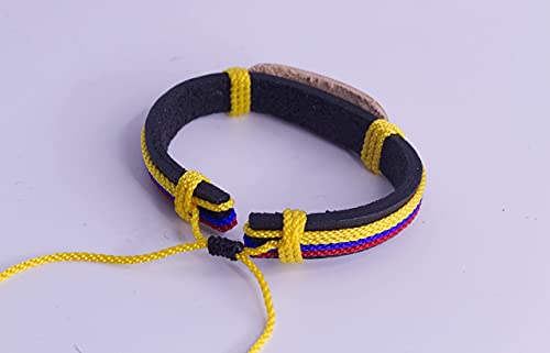 Charmsoftheworld Handmade Bracelet From Medellin - Colombia Flag Colors - Adjustable Sliding Knot #TOP3