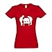 Camiseta de futbolín para mujer y mujer, rojo, S