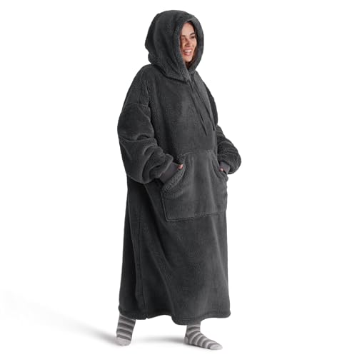 Wearable Blanket for Adults Bedsure Wearable Blanket Hoodie Gifts for Women - Long Shaggy Sherpa Hooded Blanket for Adult Women...