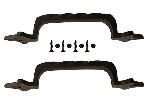 Image of Mix&Match Cast Iron Twisted Handle - 6 Inch Balck Matt Finish | Rope Style Cabinet, Wardrobe, Cupboard & Furniture Door Handle | Pack of 1 Pcs with Screws