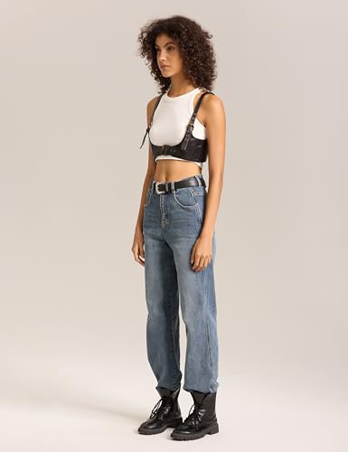 Harness for Women Genuine Leather Waist Belt Steampunk Underbust Corset2