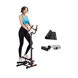 I-uki Sport 健康ステッパー 足踏み健康器具 ツイストステッパー 静音 負荷調整 付き モニター/ハンドル/床保護マット/専用パワーバンド付き 踏み台で全身トレーニングと筋トレ 室内運動不足を解消 自宅トレ 有酸素運動 運動器具 最大承重量110kg メーカー保証1年