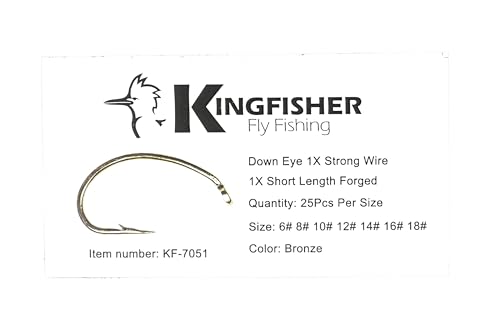Kingfisher Fly Fishing Scud Nymph Fly Tying Hook, #10 100PK