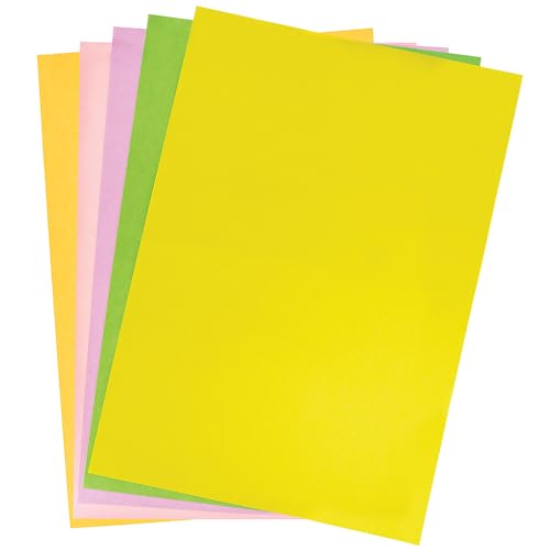 Baker Ross FN207 A3 Carta da zucchero - Confezione da 40, carta colorata riciclata per arti e mestieri per disegno, schizzi e scrapbook