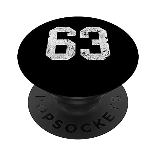 Número 63 - Camiseta deportiva de cumpleaños número sesenta y tres PopSockets PopGrip Intercambiable
