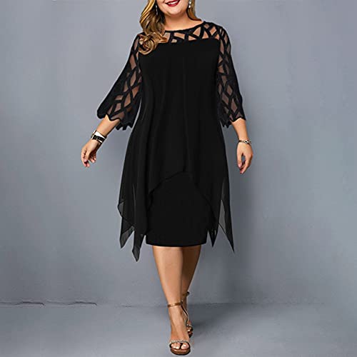 LOPILY-Abendkleid-Damen-Grosse-Groessen-Off-Shoulder-Spitzenkleid-Bodenlang-Volant-Maxikleid-Schulterfrei-Elegant-Cocktailkleid-Hoch-Tailliert-Festkleid-fuer-Mollige-Ballkleid-Plus-Size