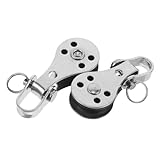 Toyvian 2pcs Stainless Steel Sailing Pulley Blocks with Nylon Sheaves for Kayaking Boating Outdoor Rigging Smooth Performance Versatile Accessories