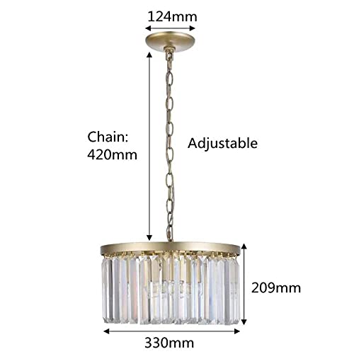 Plafonnier en cristal de salon lustre doré E14 pour sublimer vos repas en salle à manger