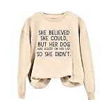 Sudadera para el día de San Valentín para mujer, ropa superior, sudaderas para mujer, sudadera con capucha de manga corta con texto en inglés 'She Could But Her Dog Was Asleep On Her Funny Dating Dog