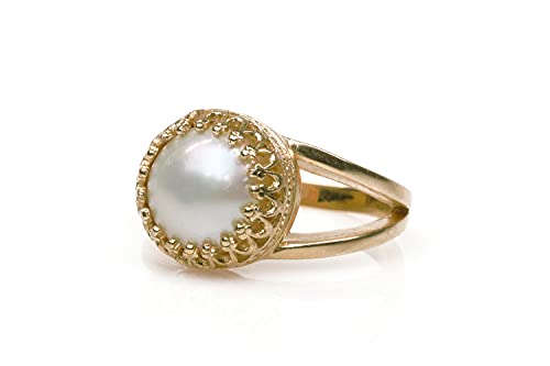 Bague en perle pour fêtes et cocktails raffinés en version double bande