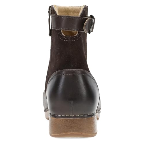 Image of Dansko Monique Women's Equestrian-Inspired Ankle Bootie -Leather & Suede Low-Heel Boot with Classic Hardware and All-Day Comfort & Support