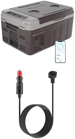 EUHOMY 12 Volt 11 Quart Electric Cooler Bundle with 11.6FT 12V DC Power Cord for Car Refrigerator