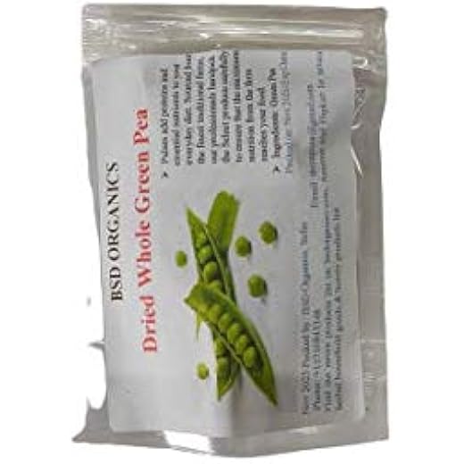 BSD Organics Dried Whole Green Pea / Haree Matar / Paccai Pattani -5 Kilo Gram